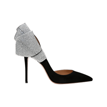 Silver Strived Black Ladies Shoe