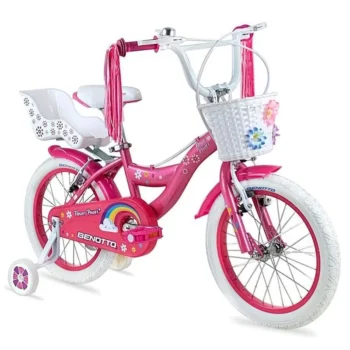 Bicicleta Infantil Benotto Flower Power R16 1V Aqua con Rosa